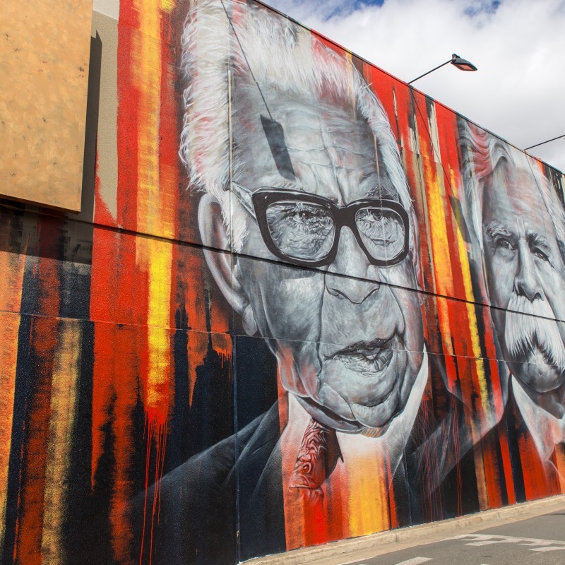 Aboriginal Street Art Project - William Cooper and Pastor Sir Douglas Nicholls Mural