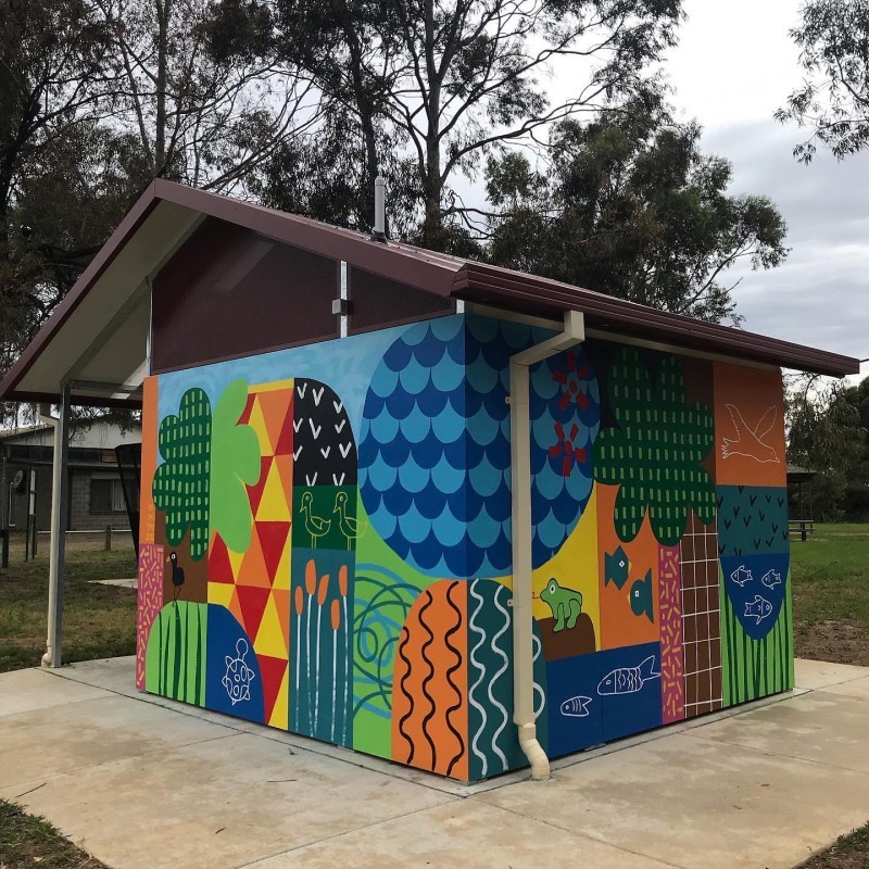 Charlie Taylor Park - Mural and Collage Columns